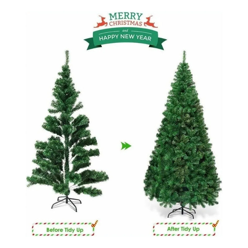 Arbol De Navidad 1.80mts + 6 Luces Solares Modelos Variados