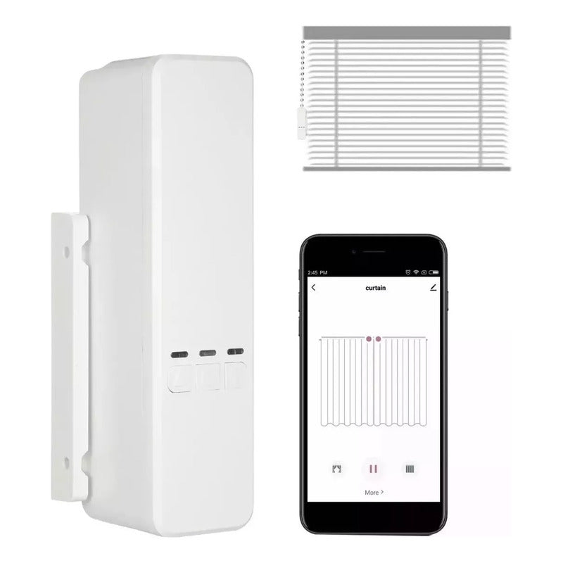 Motor Inteligente Wifi Para Cortinas Roller Control Remoto Blanco