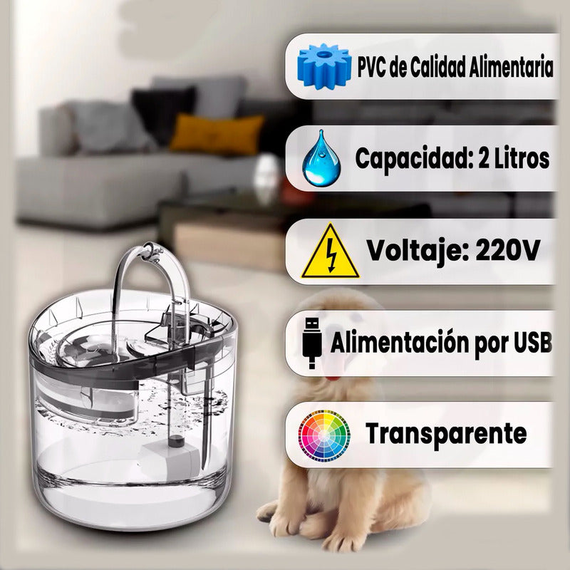 Dispensador De Agua Automatico Bebedero Gatos Perros