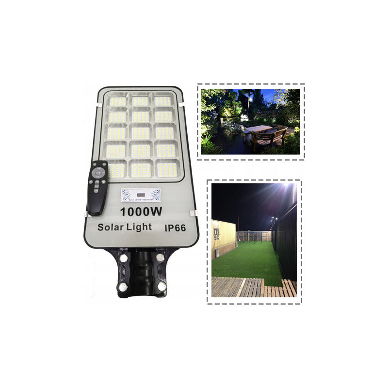 X2 Focos Solares Alta Potencia 1000w Exterior Con Poste Negro Blanco Frío