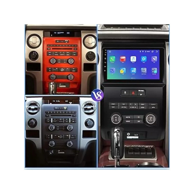 Bisel Adaptador Radio 9 Pulgadas Ford F150 Raptor 2009-2015 Gris Oscuro