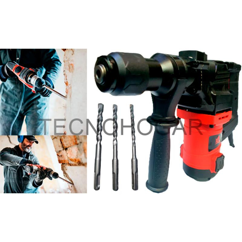 Rotomartillo Martillo Percutor 2900rpm 1200w Perforador 26mm Negro 2900 Rpm