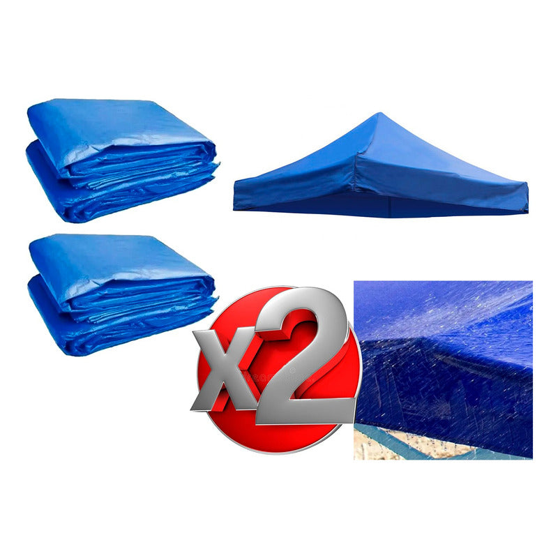 Pack 2 Lona 3x3 Repuesto Para Toldo Carpa Techo Plegable