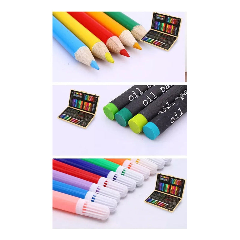 Maleta 208 Piezas Dibujo Infantil Aprendizaje Arte Escolar