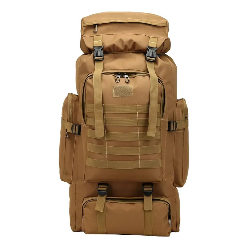 Mochila Táctica 70litros Militar Camping Viaje Tour Outdoor Beige Liso