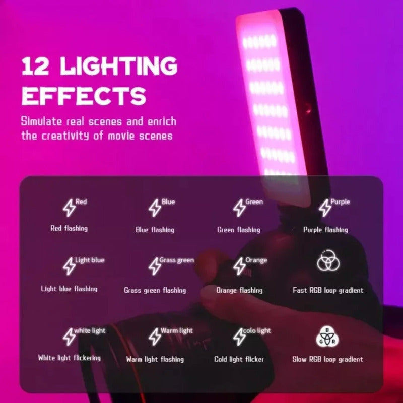 Luz Blanca Rgb Portátil Para Selfies Videos Ajustable Camara
