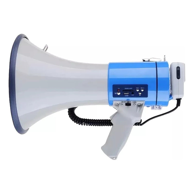 Megafono Portatil Grande Parlante Altavoz Recargable Pilas Blanco