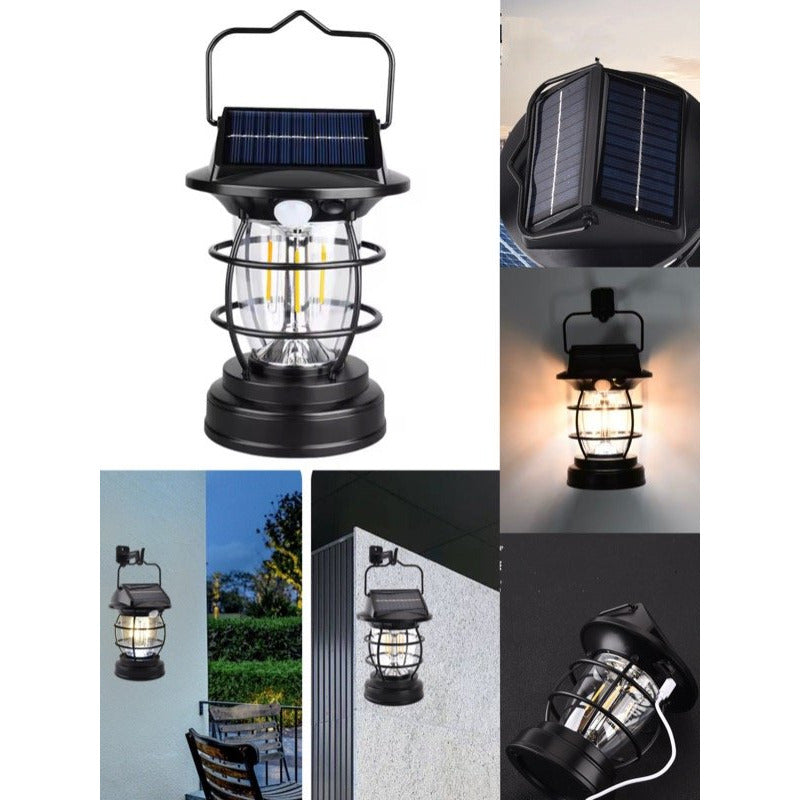 Lámpara Farol Solar Luz Recargables Para Patio Colgante