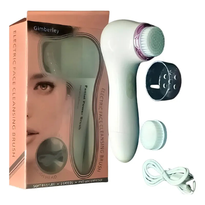 Kit Estética: Lámpara Manicure Estética Pestañas Cejas Spa + Limpiador Facial Exfoliante Inalámbrico Blanco