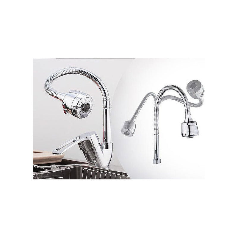 Llave Monomando Lavaplatos Flexible Fría Y Caliente Manguera Plateado