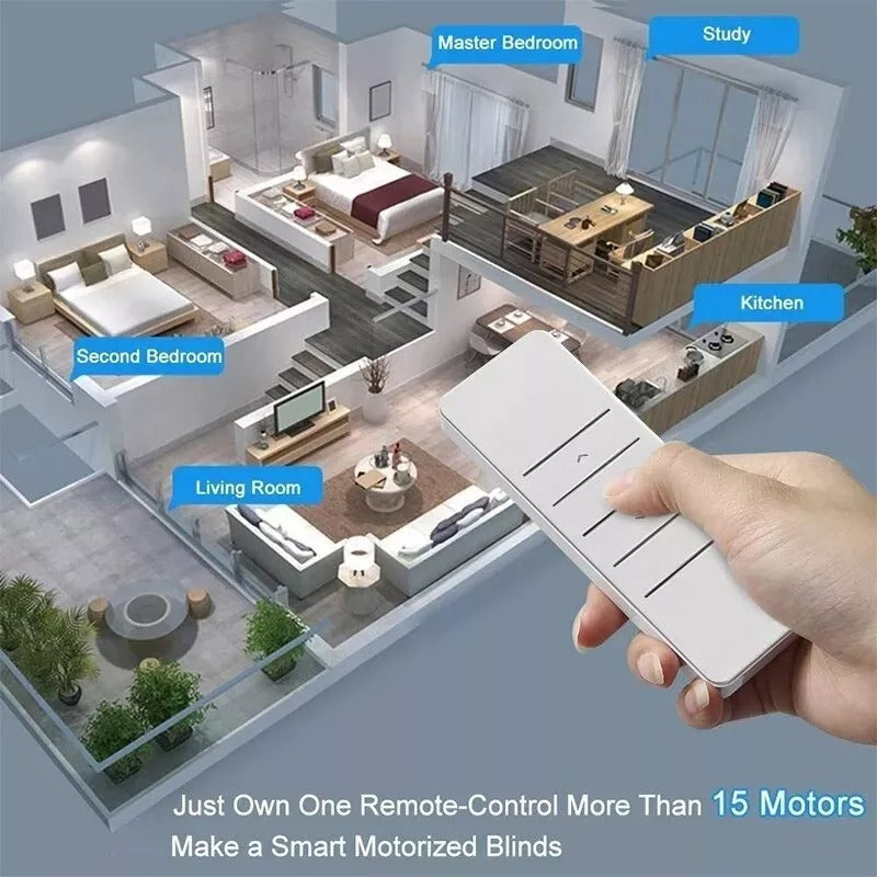 Motor Inteligente Wifi Para Cortinas Roller Control Remoto Blanco