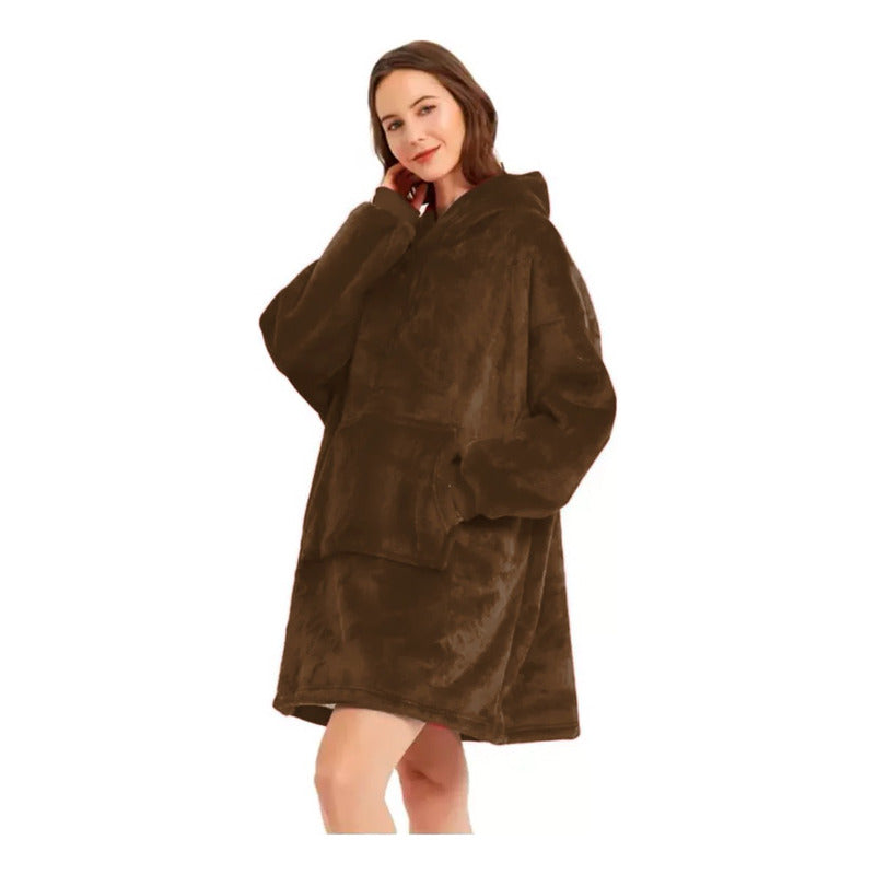 Poncho Chiporro Frazada Sherpa De Felpa Con Capucha Invierno