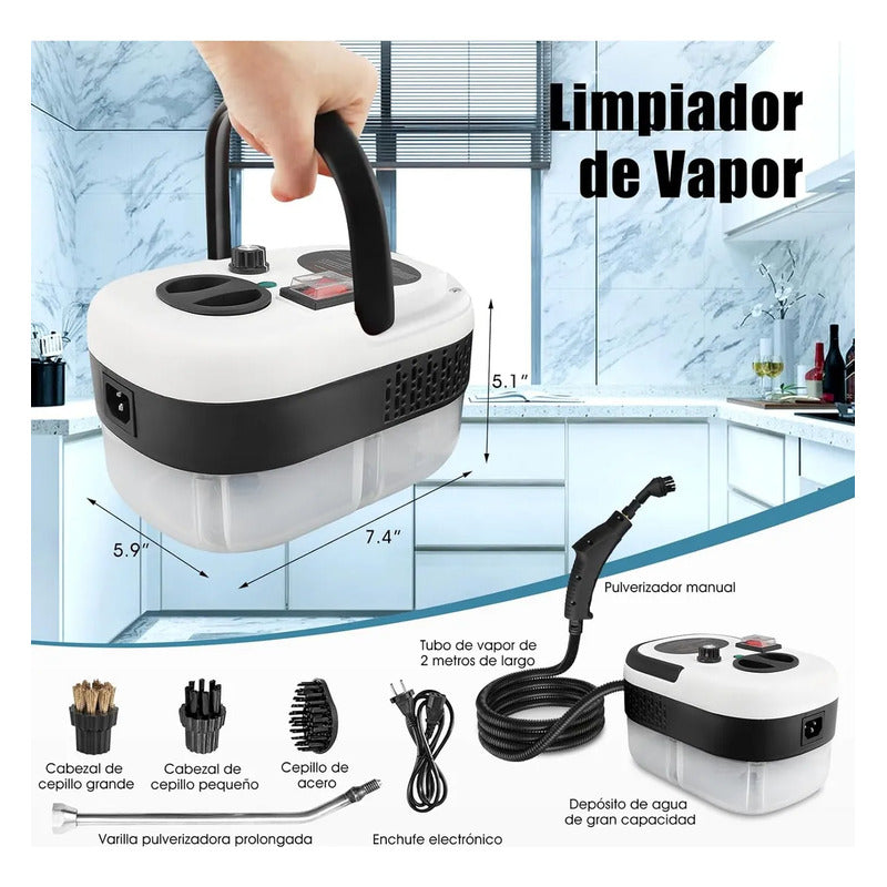 Limpiador De Vapor A Presión De Alta Temperatura De 2500w Blanco