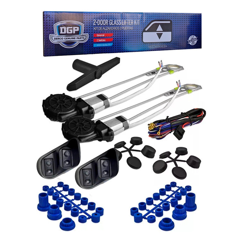 Kit Alza Vidrios Eléctrico Para 2 Puertas