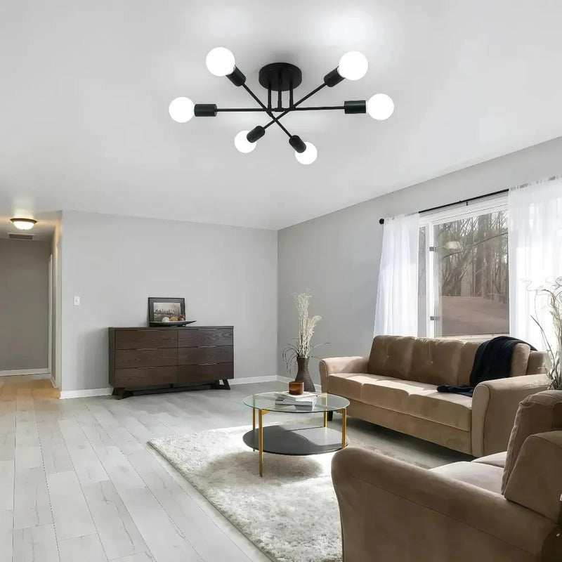 Lámpara Dormitorio Techo Moderna De 6 Luces