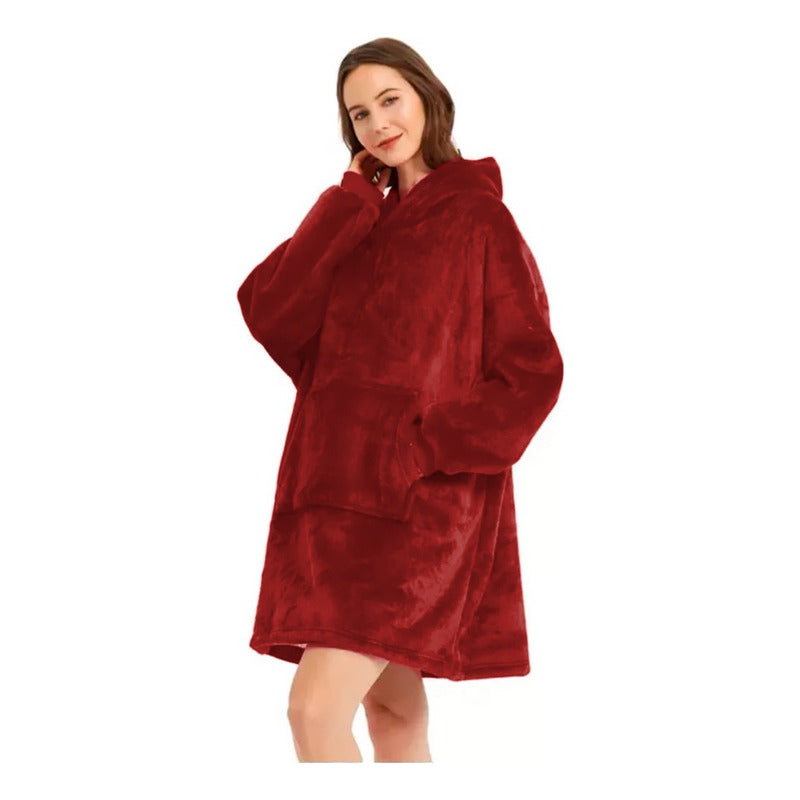 Poncho Chiporro Frazada Sherpa De Felpa Con Capucha Invierno