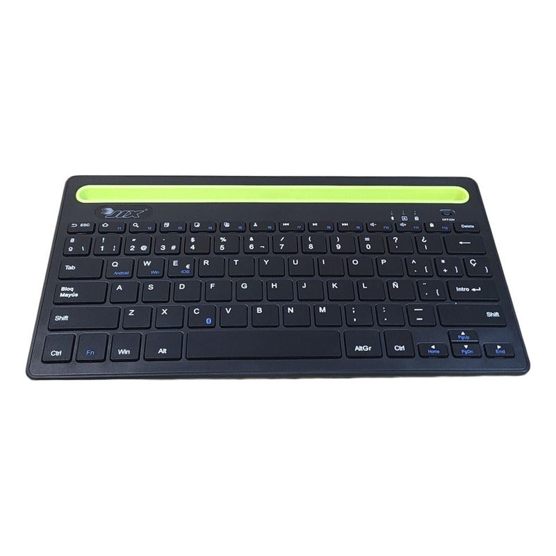 Teclado Bt Recargable Multiplataforma Soporte Tablet Celular
