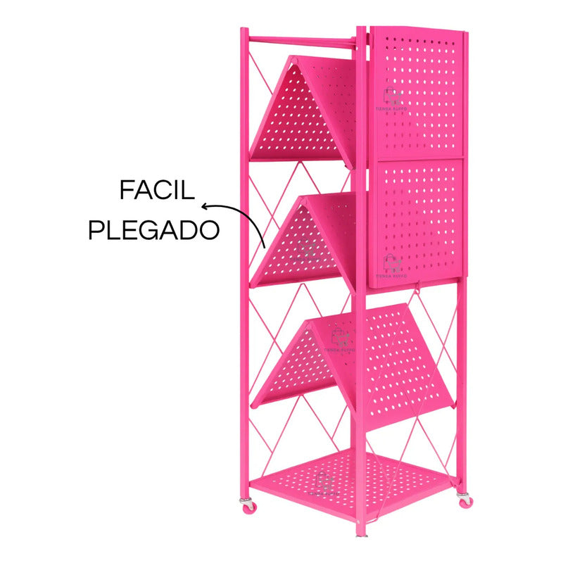 Repisa Estantería 5 Niveles Metalico Estanteplegable 50kg Ne Rosa