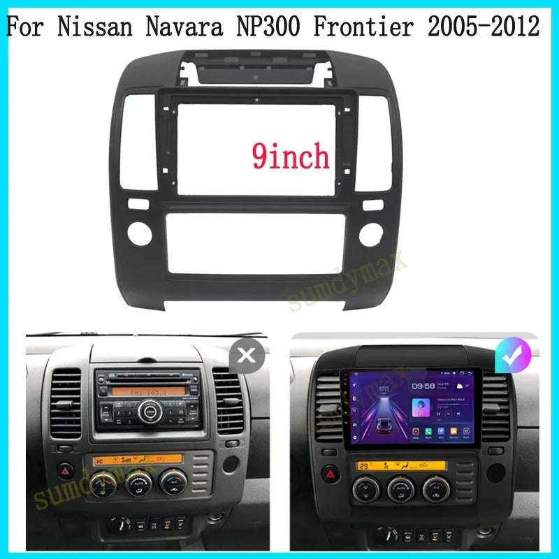Bisel Adaptador Radio 9pul Nissan Navara 2006-2012 Negro