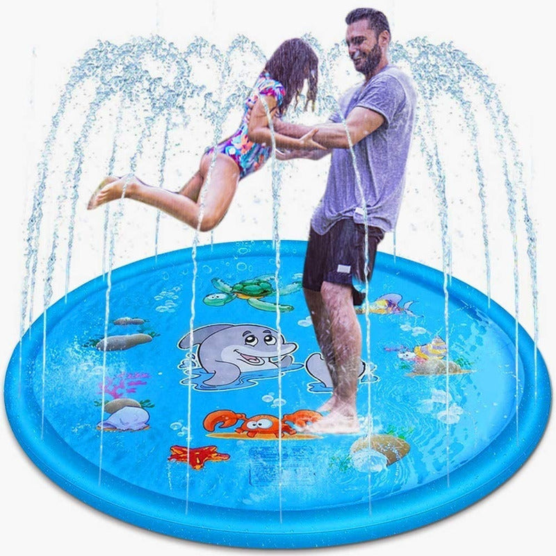 Piscina Alfombra De Agua Chorros Para Niño Facil De Guardar