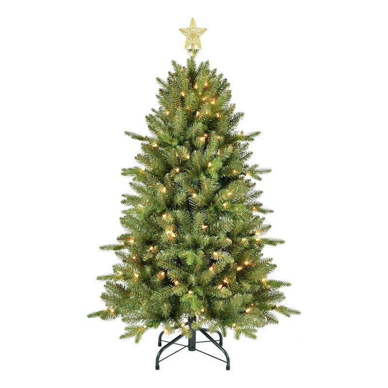 Arbol Navidad Con Luces Incorporadas + Estrella 1.70cm Verde