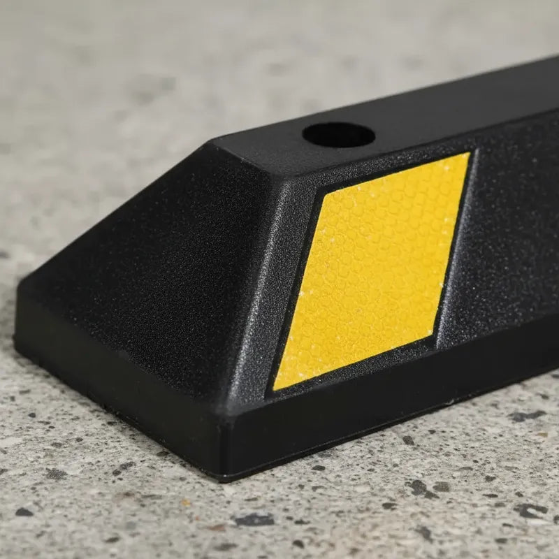 Pack X2 Tope Estacionamiento Negro Amarillo + Pernos Anclaje Negro