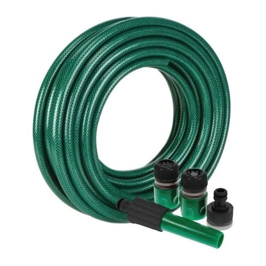 Manguera Reforzada 1/2 Pulgada 30 Mts Mas Pistola Y Acoples Verde