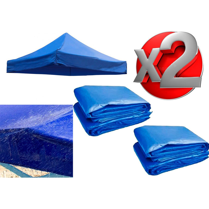 Pack 2 Lona 3x3 Repuesto Para Toldo Carpa Techo Plegable