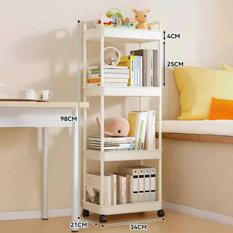 Estante Carrito Organizador Multiuso 4 Niveles Cocina Baño Blanco