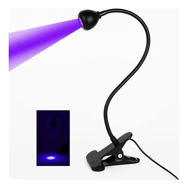 Lámpara De Uñas Uv/led Para Tips Soft Gel 3w Clip Mesa Negro