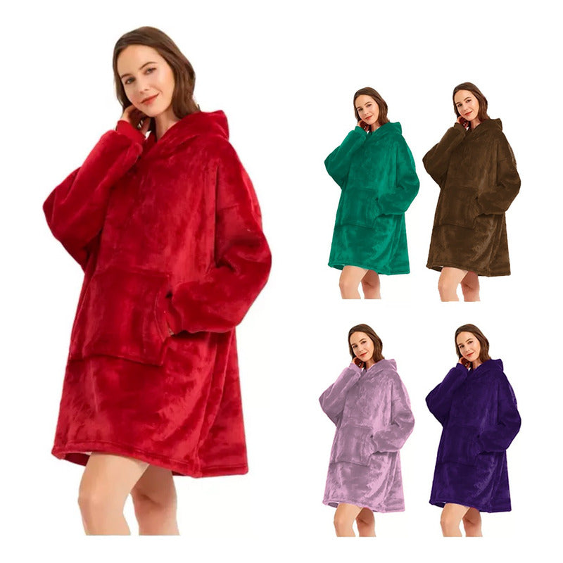 Poncho Chiporro Frazada Sherpa De Felpa Con Capucha Invierno