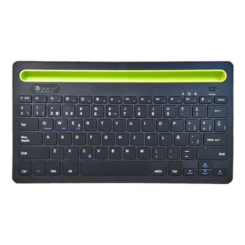 Teclado Bt Recargable Multiplataforma Soporte Tablet Celular