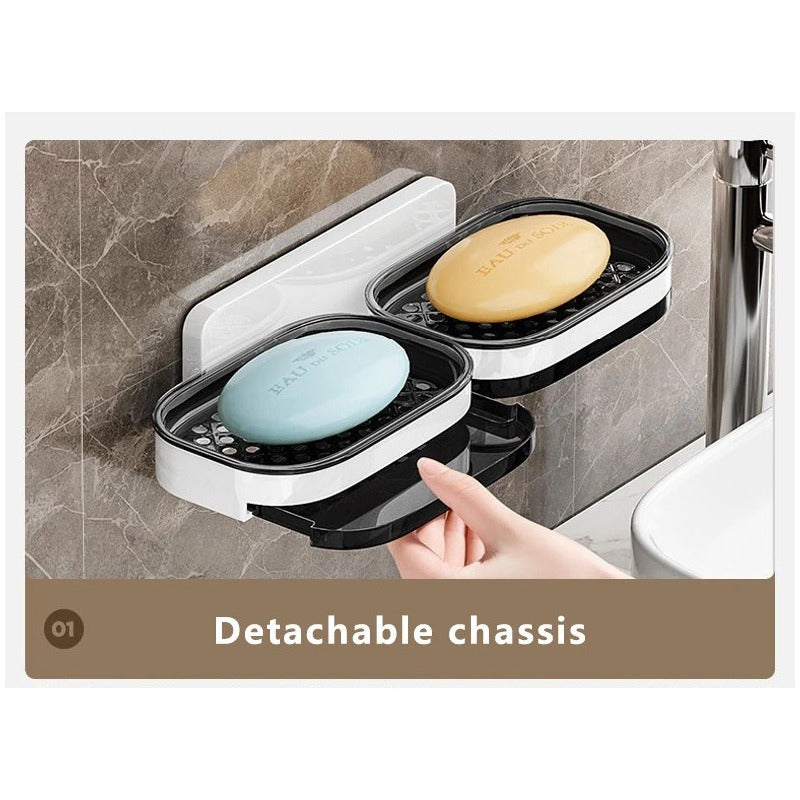 Jabonera Doble Para Pared De Plástico Resistente
