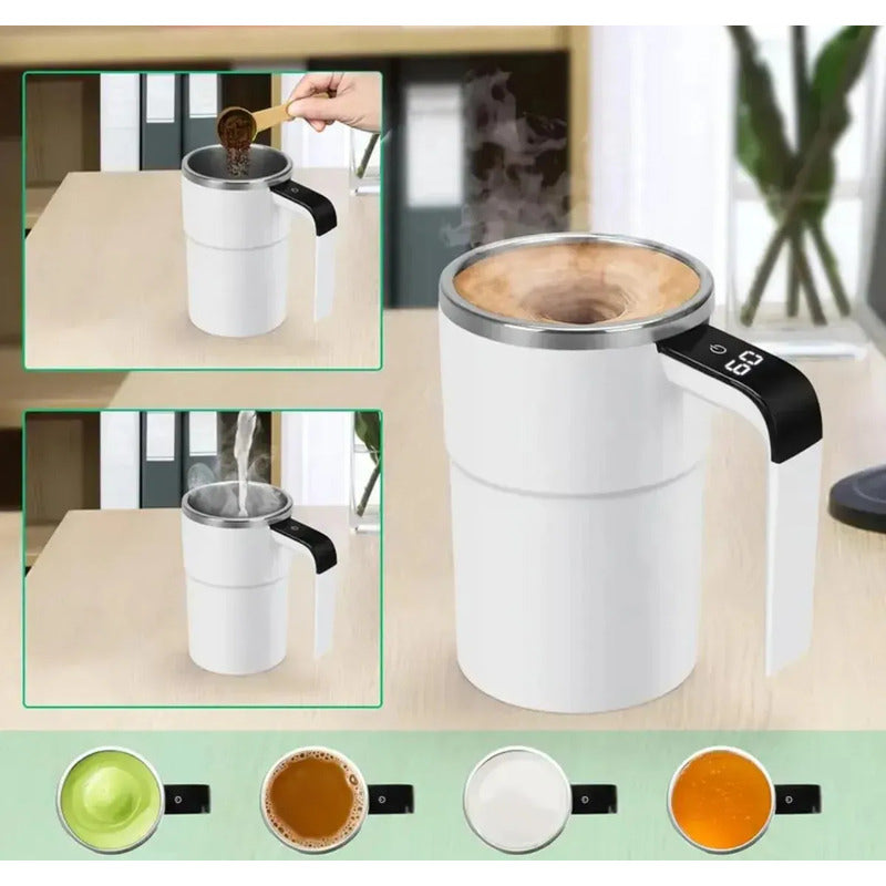 Taza Mezcladora Auto Agitable Café Bebidas Térmica Blanco