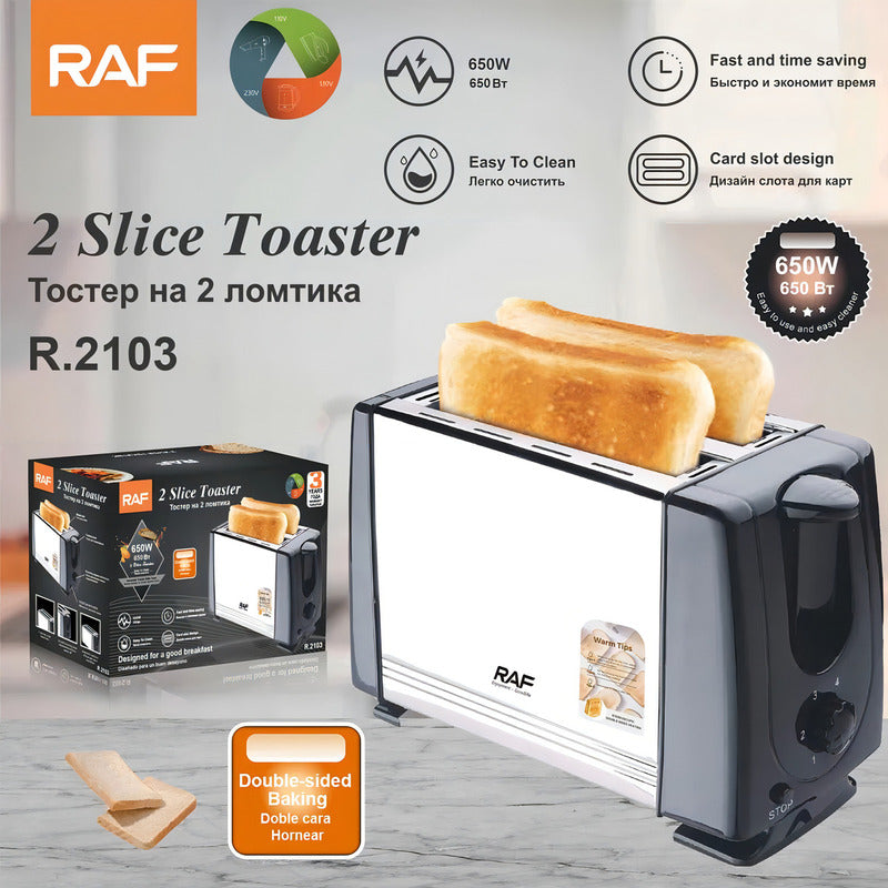 Tostadora De Pan Raf Eléctrica 2 Panes Rebanadas Rodajas R.2103 Negro