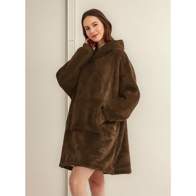 Poncho Chiporro Frazada Sherpa De Felpa Con Capucha Invierno