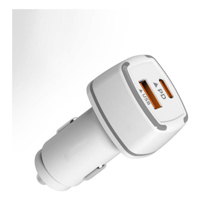 Cargador Auto Carga Rápida Tipo C Y Usb 18w