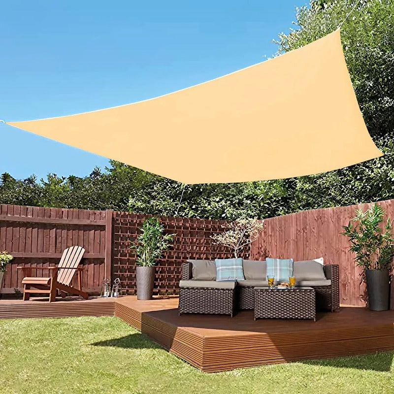 Toldo Vela Malla 5x6 Rectangular Beige Sombra Techo Patio