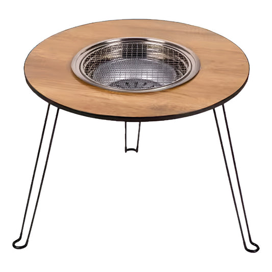 Mesa Parrillera Plegable Multifuncional Camping Asado Y Bbq Madera