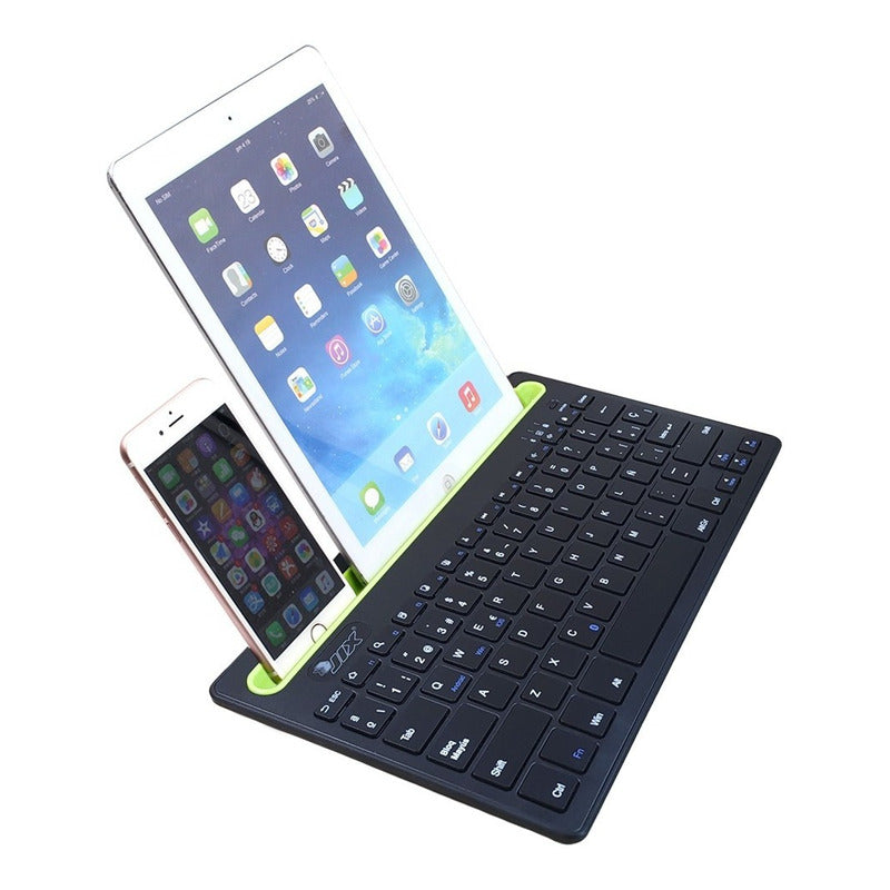 Teclado Bt Recargable Multiplataforma Soporte Tablet Celular