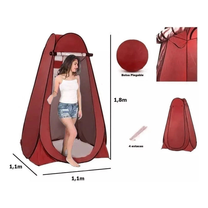 Carpa Baño Camping Vestidor Portatil + Ducha Camping Solar Verde