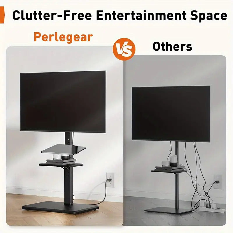 Soporte Tv Rack Con Ruedas 32 A 70 Pulgadas Base Pedestal Negro