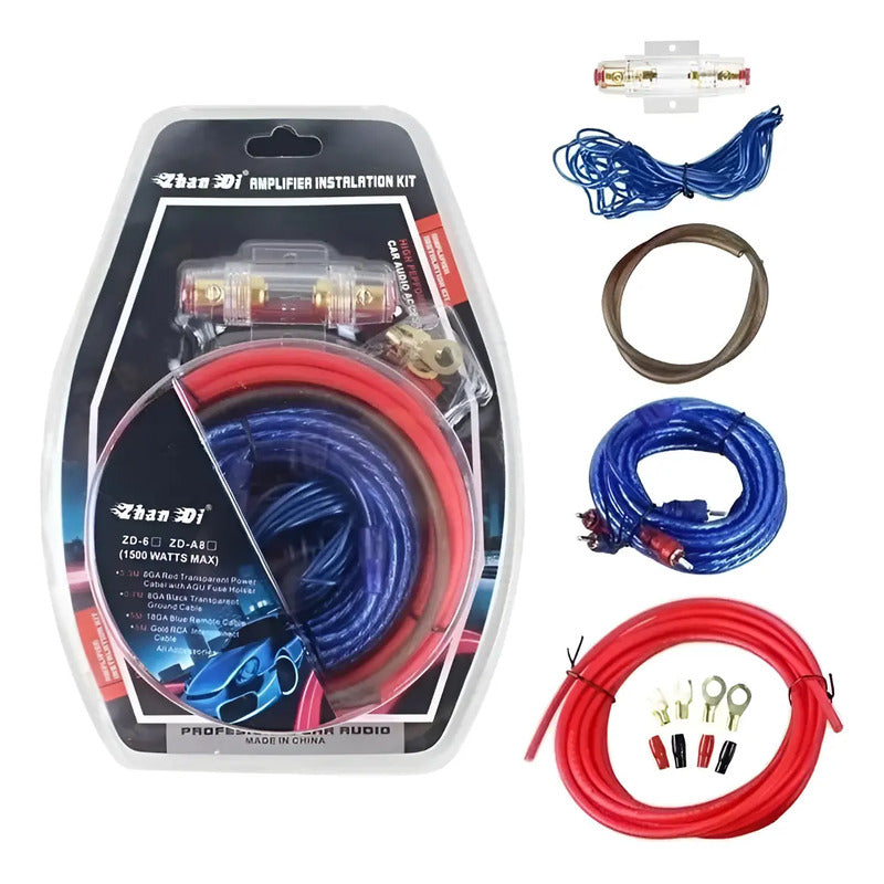 Kit Eléctrico: Micro Fusibles Auto 12/24v 5a-30a + Cables Amplificador 1500w Subwoofer