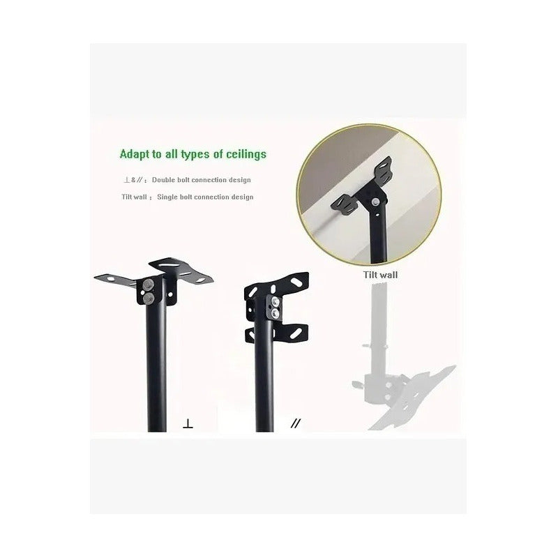 Base Pared Techo Tv 32 40 42 43 48 49 50 55 60 63 65 70 75 Negro