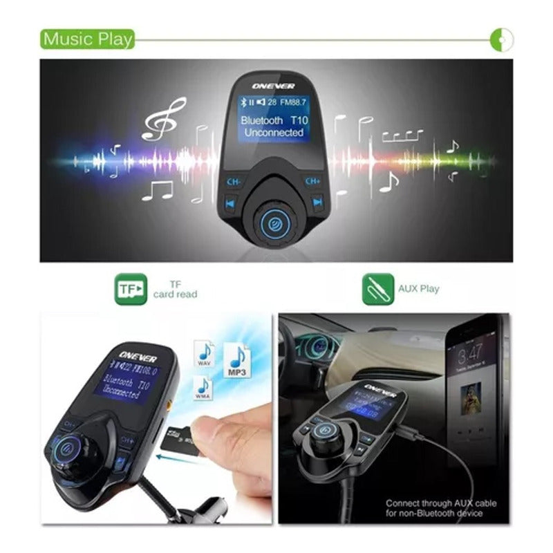 Bluetooth Para Auto Radio Y Usb Cargador Para Autos 12v