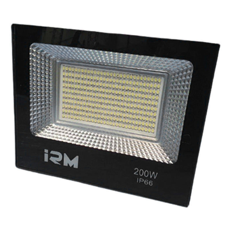 Foco 200w Pack X 2 Reflector Canchas Cultivos Led Ahorrador Negro