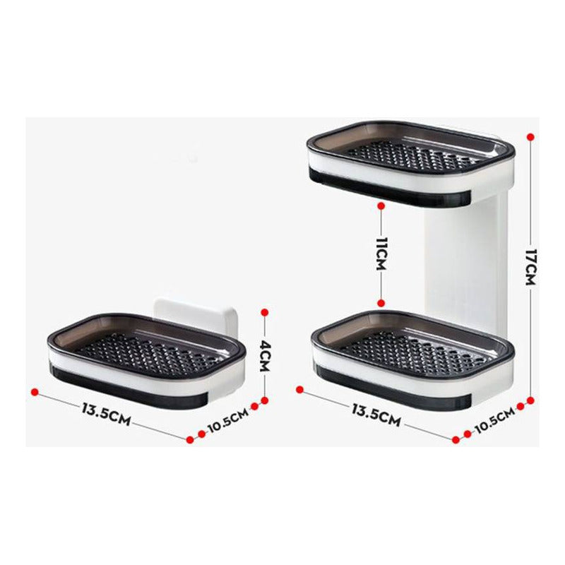 Jabonera Doble Para Pared De Plástico Resistente
