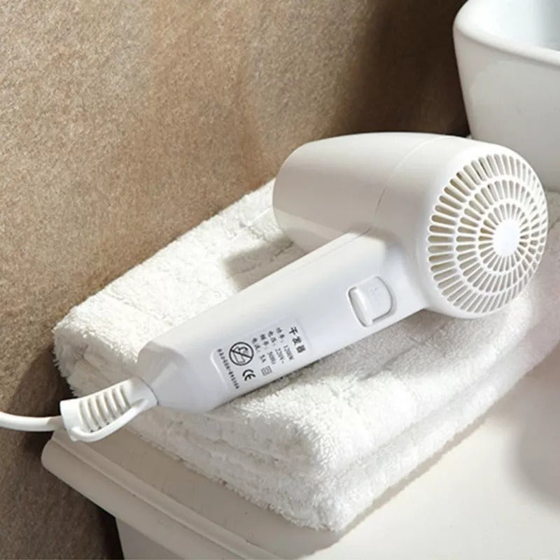 Secador De Cabello Con Soporte A La Pared Y Enchufe Extra Blanco