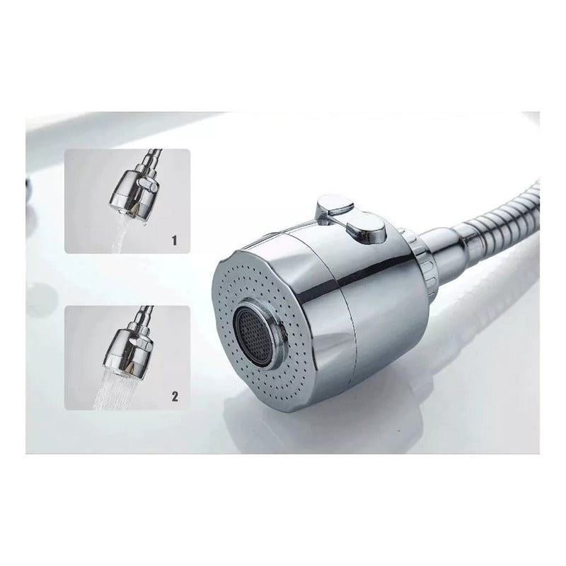 Llave Monomando Lavaplatos Flexible Fría Y Caliente Manguera Plateado