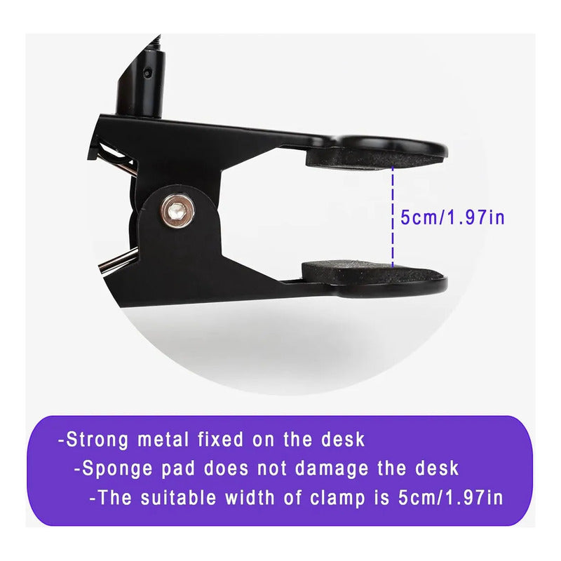 Lámpara De Uñas Uv/led Para Tips Soft Gel 3w Clip Mesa Negro